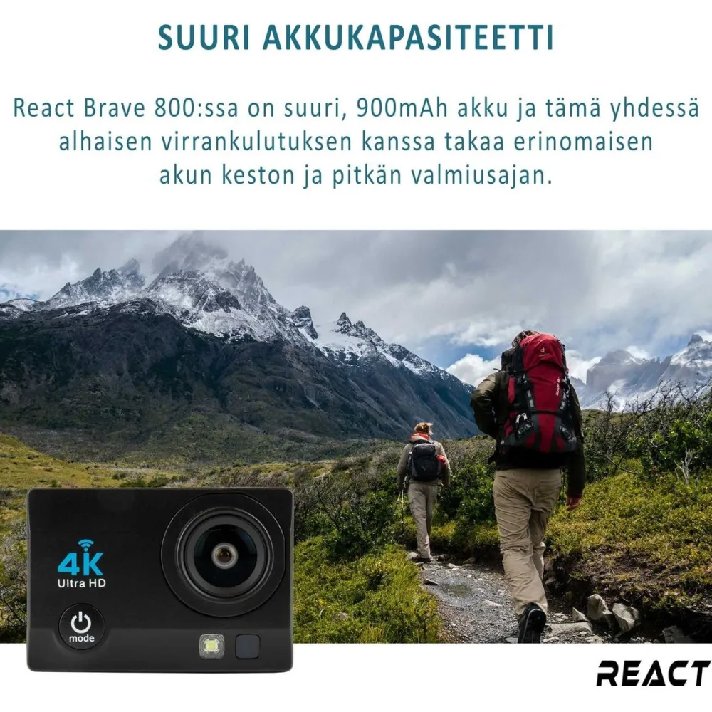 Outlet React Action-kamera Brave 800 V2 eri värejä