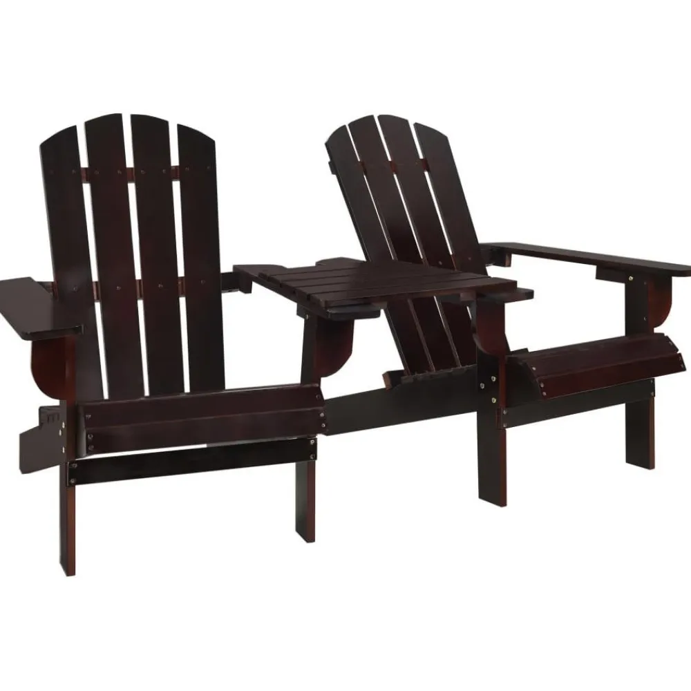 FinePRICE Adirondack-puutarhatuoli täysi kuusi ruskea