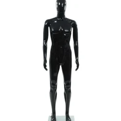 Discount FinePRICE Aidon kokoinen miesmallinukke lasijalustalla musta 185 cm