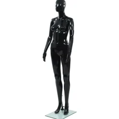 Sale FinePRICE Aidon kokoinen naismallinukke lasijalustalla musta 175 cm