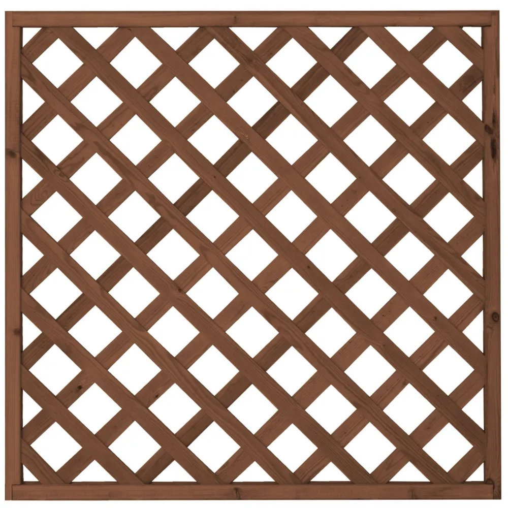Tammiston puu Aitaelementti Lehto A09R 1200x1200 mm vinoristikko ruskea