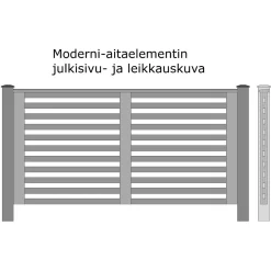 Best Kruunuaita Aitaelementti Moderni 2000x1000 mm puu pohjamaalattu