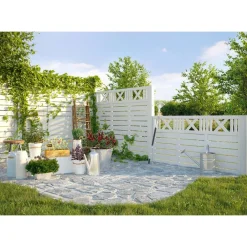 Clearance Palmako Aitaelementti Helis 8/Marit 8 150/90x90 cm valkoinen 5 kpl/pkt
