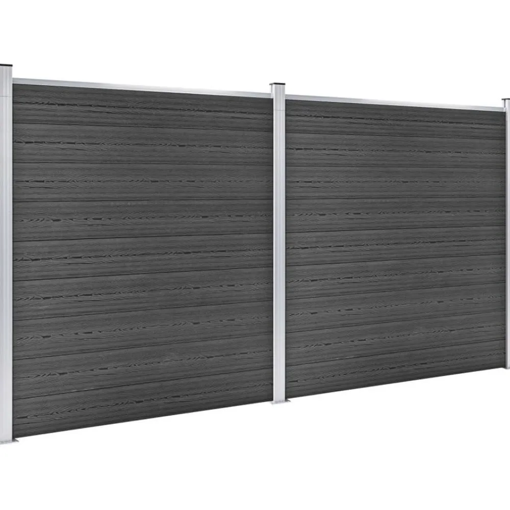 Outlet FinePRICE Aitapaneelisarja WPC 353x186 cm musta