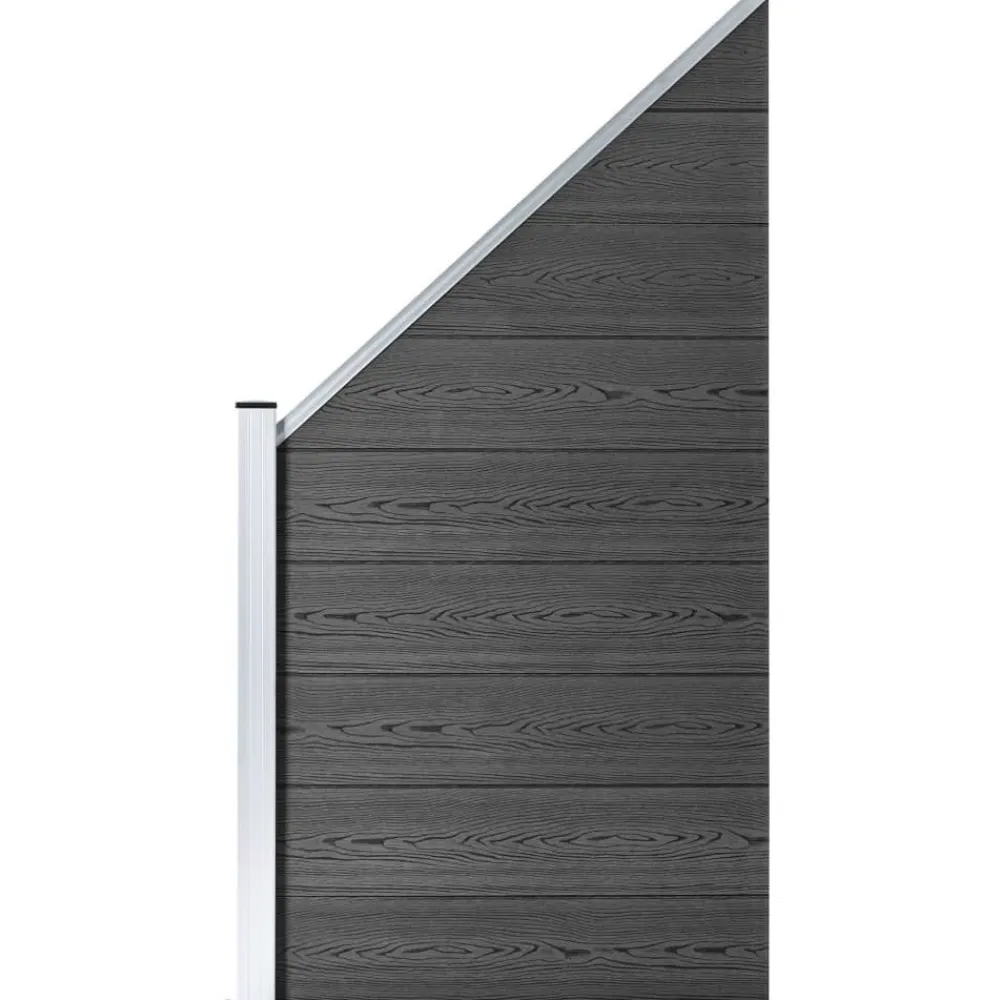 FinePRICE Aitapaneelisarja WPC 446x(105-186) cm musta
