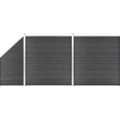 FinePRICE Aitapaneelisarja WPC 446x(105-186) cm musta