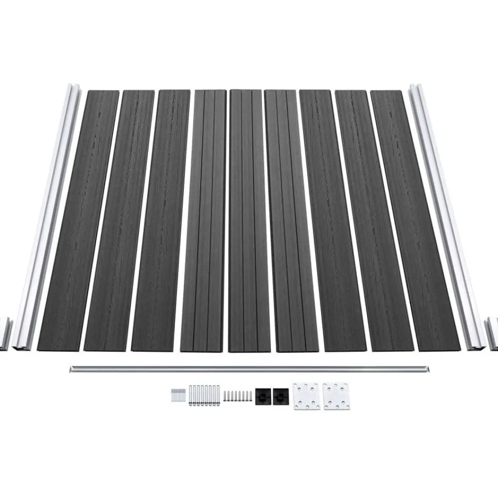 Hot FinePRICE Aitapaneelisarja WPC 872x186 cm musta