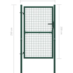 FinePRICE Aitaportti teräs 100x200cm vihreä