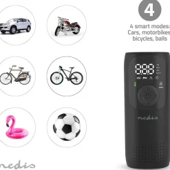 Sale Nedis Akkukäyttöinen ilmapumppu PAAC10BK