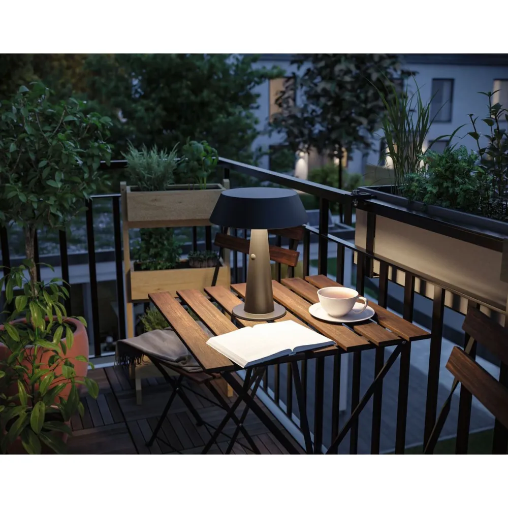 Clearance Paulmann Aurinkokennopöytävalaisin Soala 30.6cm 2700K 165lm 2.1W USB antrasiitti