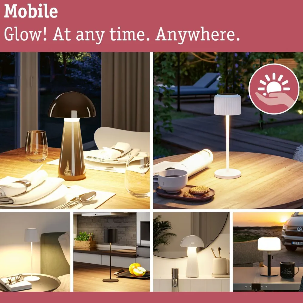 Clearance Paulmann Aurinkokennopöytävalaisin Soala 30.6cm 2700K 165lm 2.1W USB antrasiitti