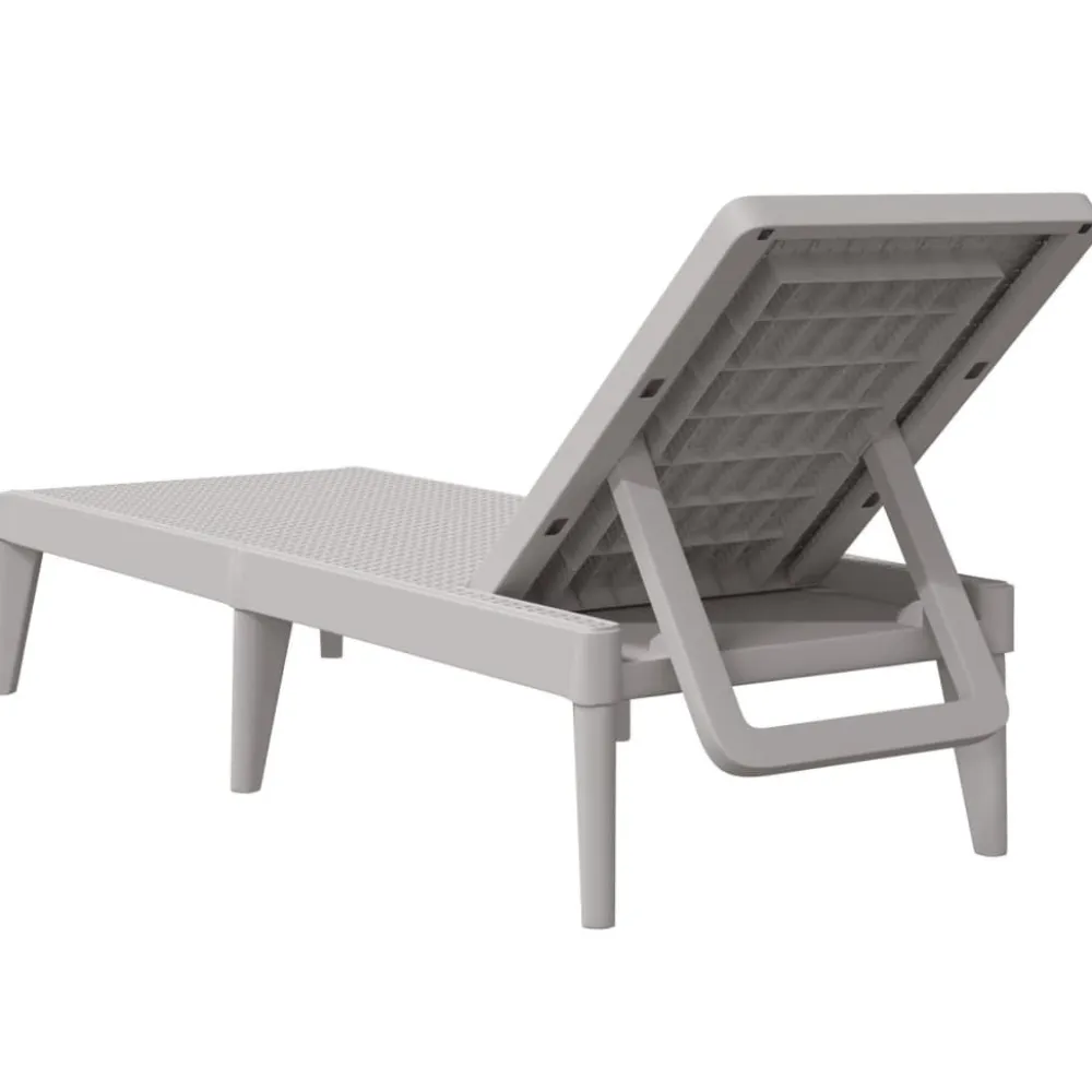 FinePRICE Aurinkotuoli harmaa 186x60x29 cm PP