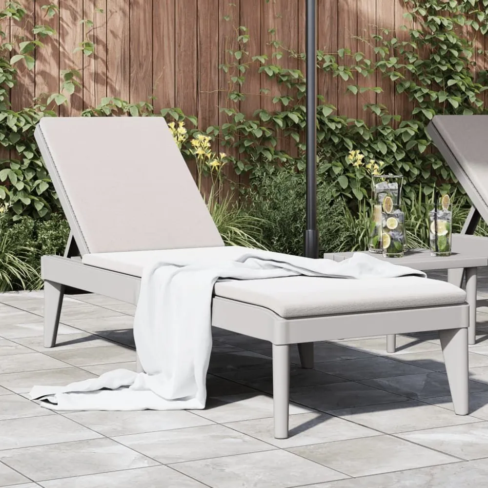 FinePRICE Aurinkotuoli harmaa 186x60x29 cm PP
