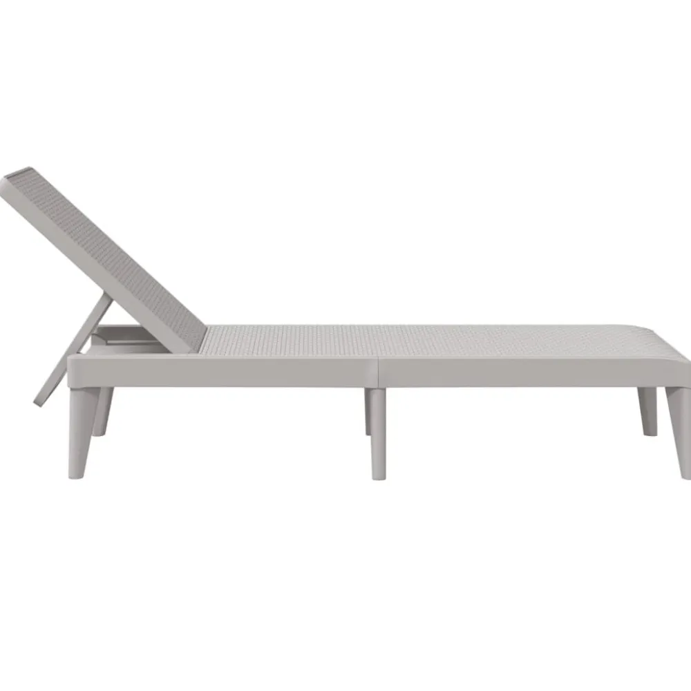 FinePRICE Aurinkotuoli harmaa 186x60x29 cm PP