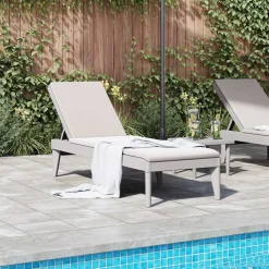FinePRICE Aurinkotuoli harmaa 186x60x29 cm PP