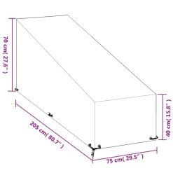 Hot FinePRICE Aurinkotuolin suojus 12 purjerengasta 200x65x35/60 cm PE