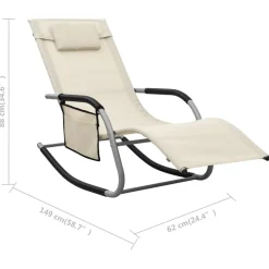 Sale FinePRICE Aurinkotuoli textilene kerma/harmaa