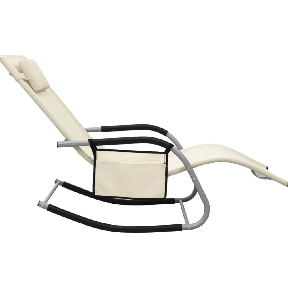 Sale FinePRICE Aurinkotuoli textilene kerma/harmaa