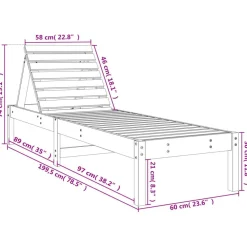 Discount FinePRICE Aurinkotuolit 2 kpl musta 199,5x60x74 cm, mänty