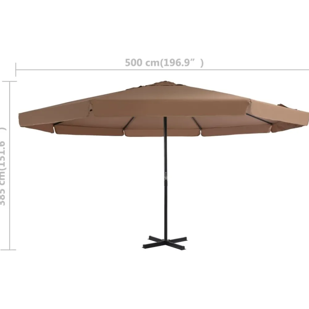 New FinePRICE Aurinkovarjo alumiinitanko 500 cm antrasiitti