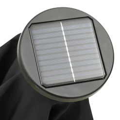 Clearance FinePRICE Aurinkovarjo LED-valolla 200x211 cm alumiini musta