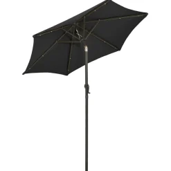 Clearance FinePRICE Aurinkovarjo LED-valolla 200x211 cm alumiini musta