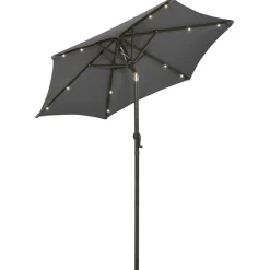 Clearance FinePRICE Aurinkovarjo LED-valolla 200x211 cm alumiini musta