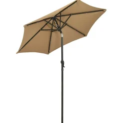 Clearance FinePRICE Aurinkovarjo LED-valolla 200x211 cm alumiini musta