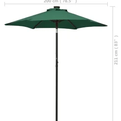 Clearance FinePRICE Aurinkovarjo LED-valolla 200x211 cm alumiini musta