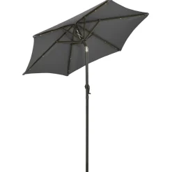 Clearance FinePRICE Aurinkovarjo LED-valolla 200x211 cm alumiini musta