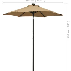 Clearance FinePRICE Aurinkovarjo LED-valolla 200x211 cm alumiini musta
