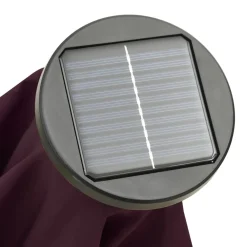 Clearance FinePRICE Aurinkovarjo LED-valolla 200x211 cm alumiini musta