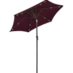Clearance FinePRICE Aurinkovarjo LED-valolla 200x211 cm alumiini musta