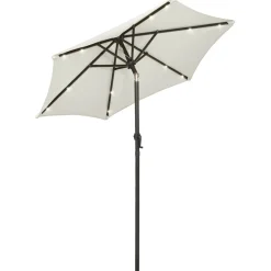 Clearance FinePRICE Aurinkovarjo LED-valolla 200x211 cm alumiini musta