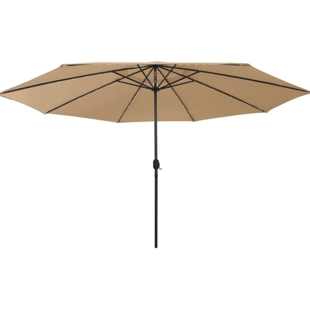Clearance FinePRICE Aurinkovarjo LED-valot ja metallitanko 400 cm antrasiitti