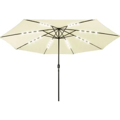 Clearance FinePRICE Aurinkovarjo LED-valot ja metallitanko 400 cm antrasiitti