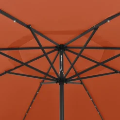 Clearance FinePRICE Aurinkovarjo LED-valot ja metallitanko 400 cm antrasiitti