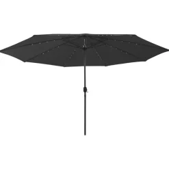 Clearance FinePRICE Aurinkovarjo LED-valot ja metallitanko 400 cm antrasiitti
