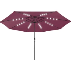 Clearance FinePRICE Aurinkovarjo LED-valot ja metallitanko 400 cm antrasiitti