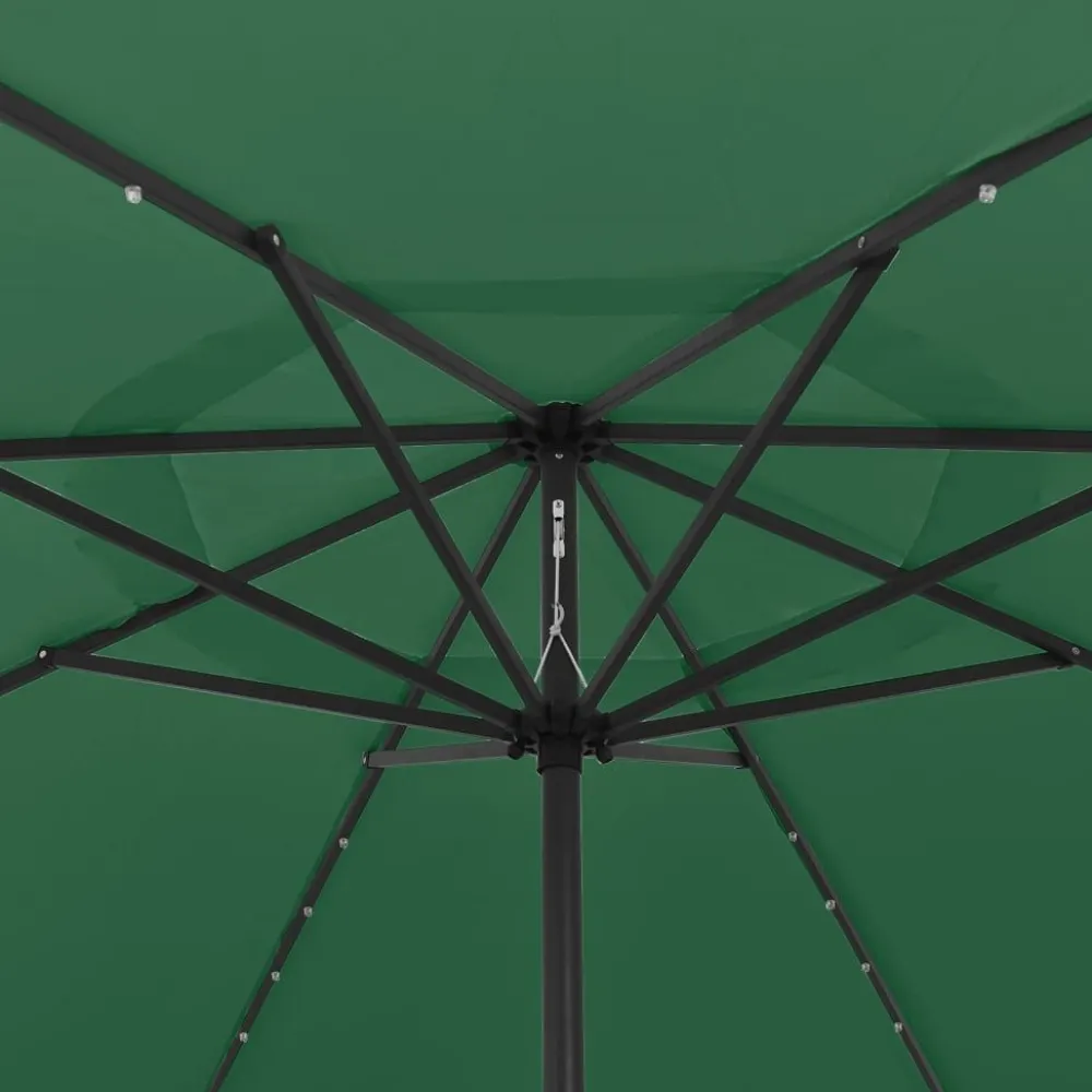 Clearance FinePRICE Aurinkovarjo LED-valot ja metallitanko 400 cm antrasiitti