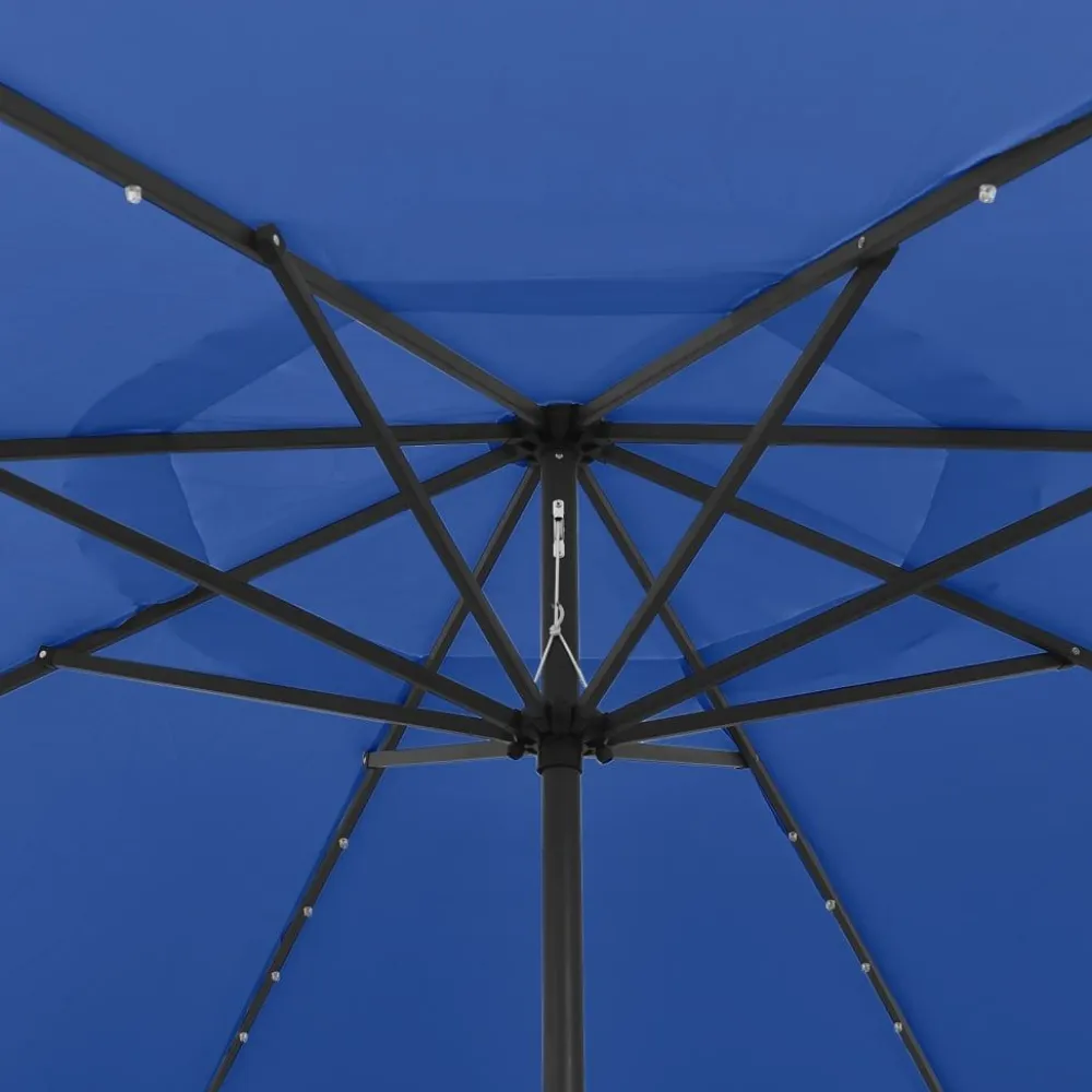 Clearance FinePRICE Aurinkovarjo LED-valot ja metallitanko 400 cm antrasiitti