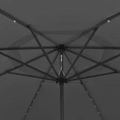 Clearance FinePRICE Aurinkovarjo LED-valot ja metallitanko 400 cm antrasiitti