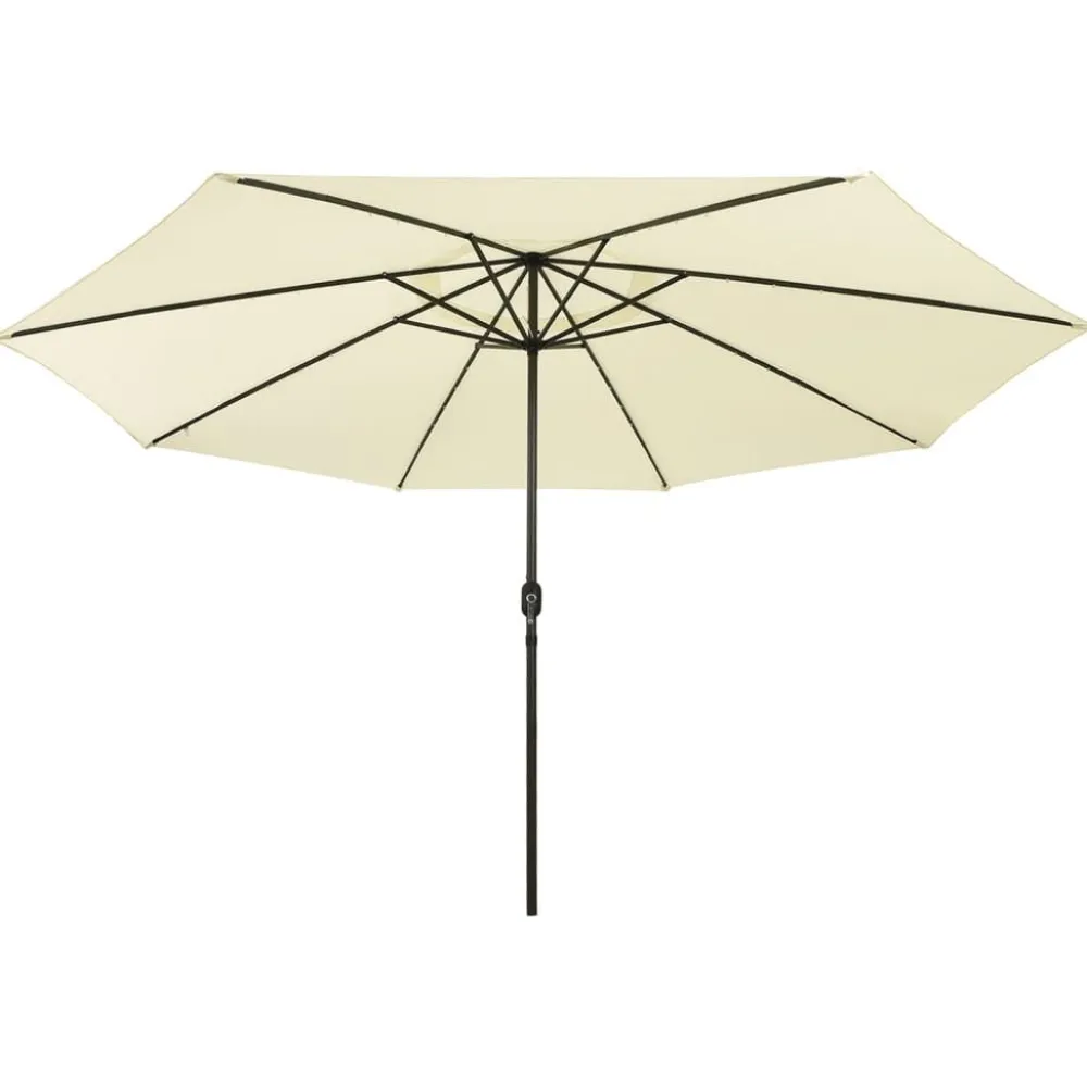 Clearance FinePRICE Aurinkovarjo LED-valot ja metallitanko 400 cm antrasiitti