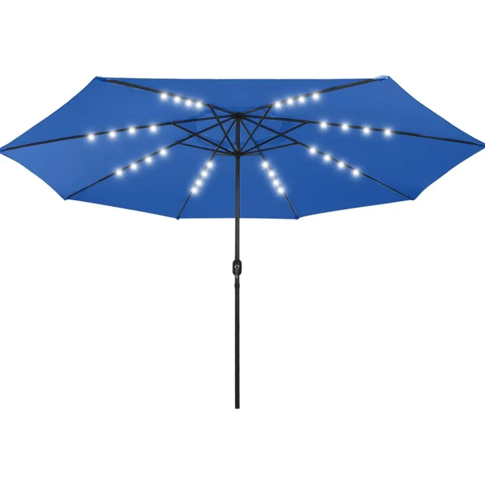 Clearance FinePRICE Aurinkovarjo LED-valot ja metallitanko 400 cm antrasiitti