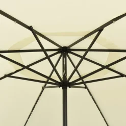 Clearance FinePRICE Aurinkovarjo LED-valot ja metallitanko 400 cm antrasiitti