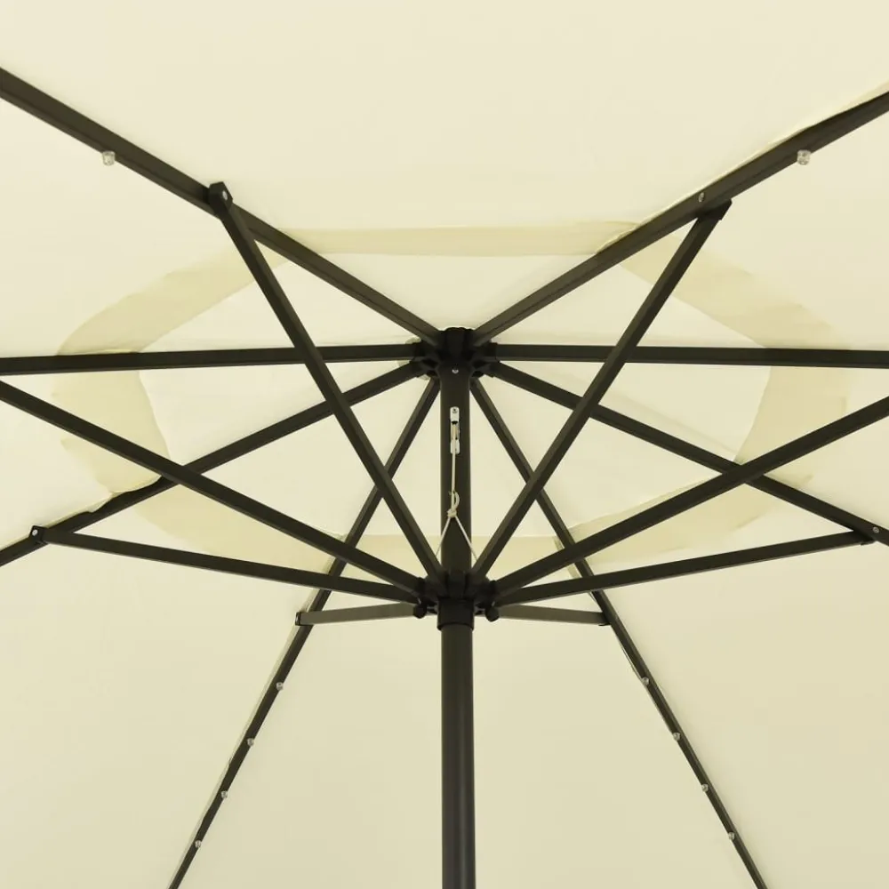 Clearance FinePRICE Aurinkovarjo LED-valot ja metallitanko 400 cm antrasiitti