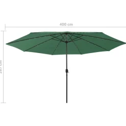 Clearance FinePRICE Aurinkovarjo LED-valot ja metallitanko 400 cm antrasiitti