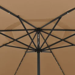 Clearance FinePRICE Aurinkovarjo LED-valot ja metallitanko 400 cm antrasiitti