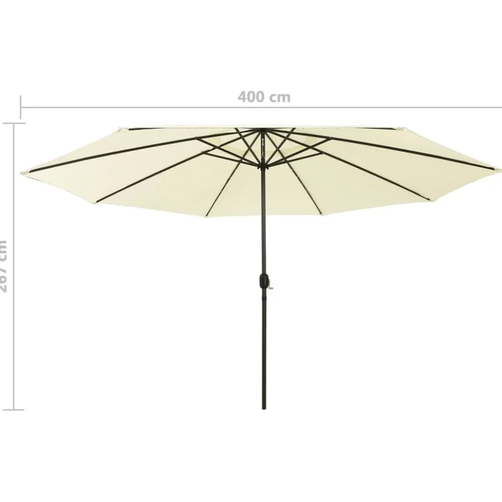 Clearance FinePRICE Aurinkovarjo LED-valot ja metallitanko 400 cm antrasiitti