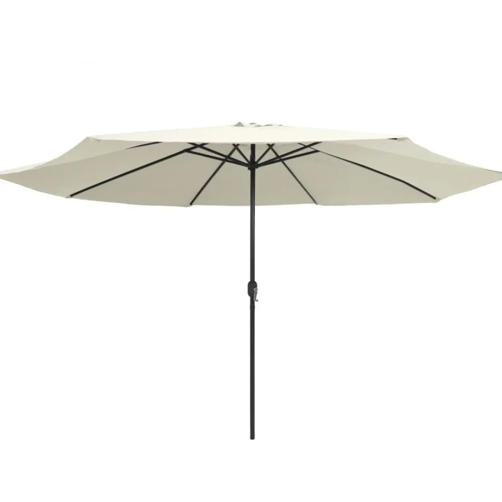 New FinePRICE Aurinkovarjo metallirunko 400 cm hiekanvalkoinen